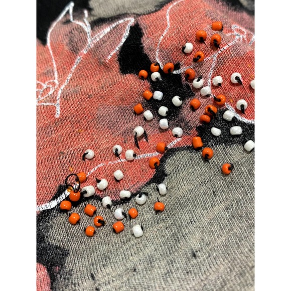 Black Short sleeve tee by Old Navy in Medium with Floral bead design - Picture 5 of 5